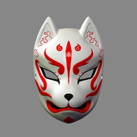 Small Japanese Fox Mask Demon Kitsune Cosplay 3D Printing 259986