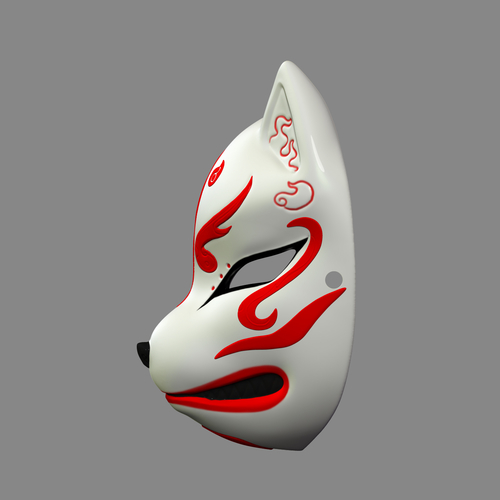 Japanese Fox Mask Demon Kitsune Cosplay 3D Print 259988