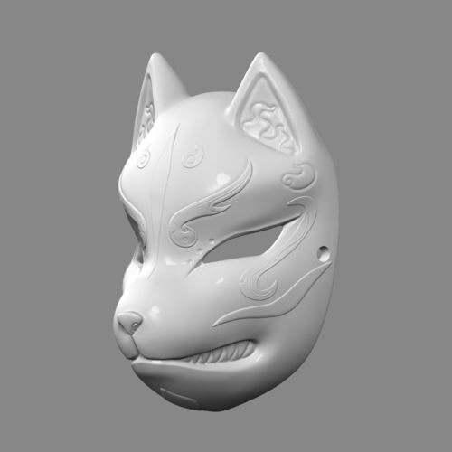 Japanese Fox Mask Demon Kitsune Cosplay 3D Print 259991