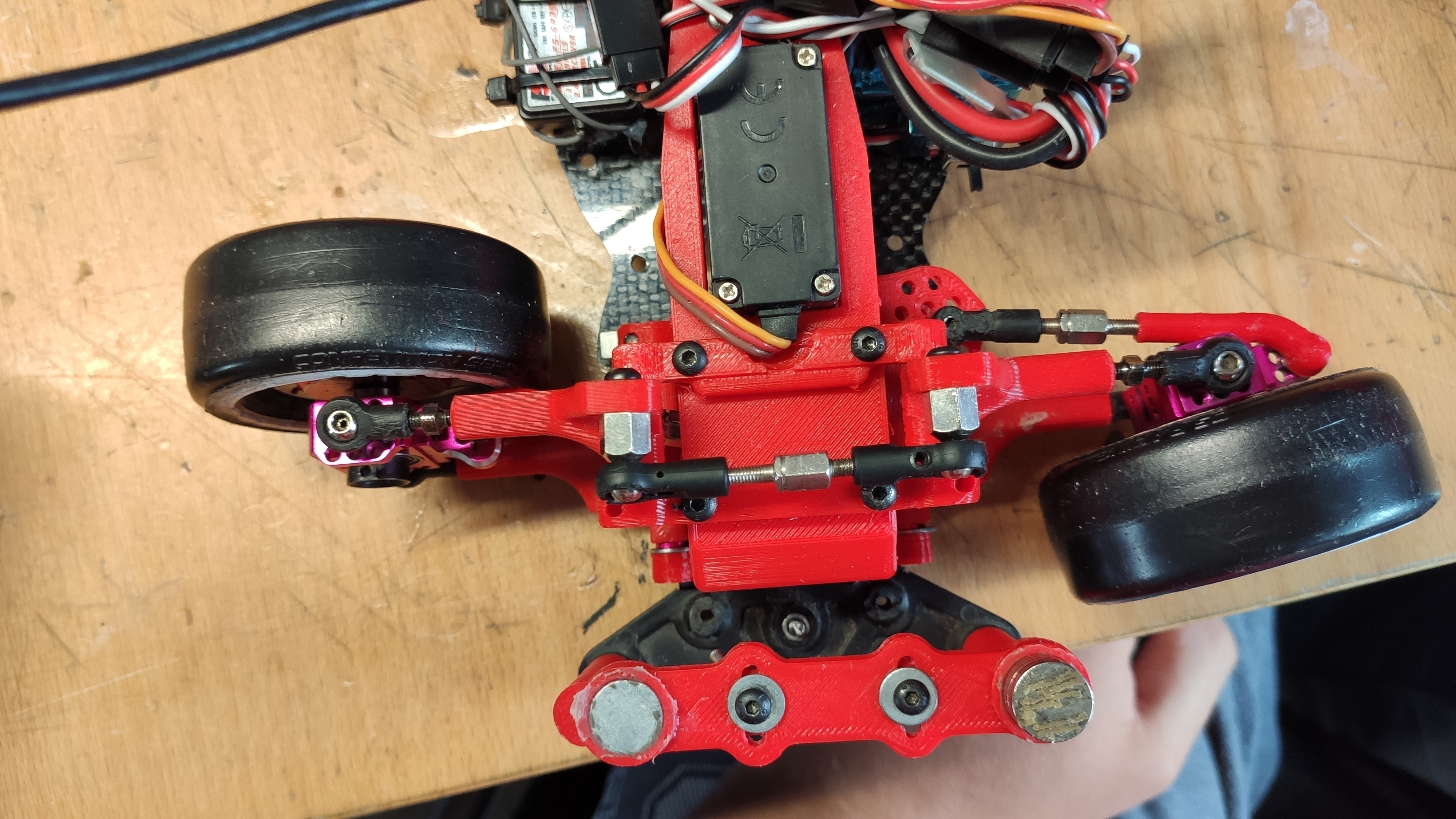 3D Printed Sakura D4 steering + upper motor mount RWD by MundoRc94