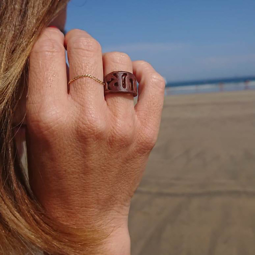 EDURNE ring with letters on two rings and customized 3D Print 260184