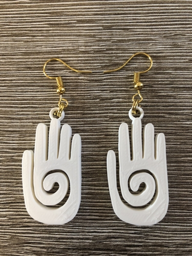 Mayan hand earrings