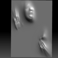 Girl screaming bas-relief STL file for CNC or 3D printing - Thumbnail 1