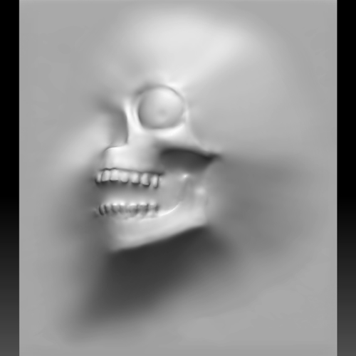 Skull monster bas-relief STL file for CNC