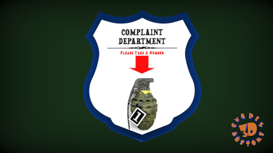 Complaint Department Please Take A Number - Humor Novelty Sign 3D Print 260847