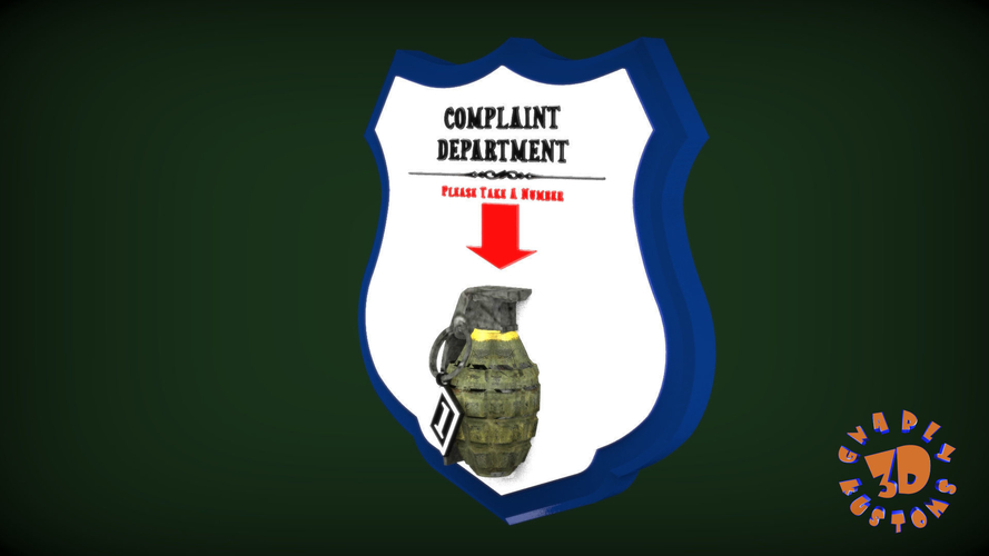 Complaint Department Please Take A Number - Humor Novelty Sign 3D Print 260852