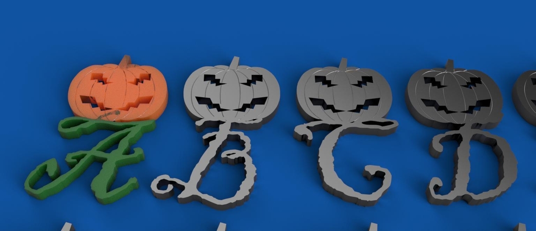 HALLOWEENPUMPKIN 3D letters STL file