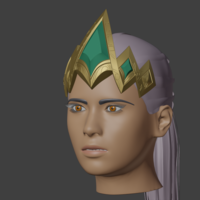 Small Qiyana Crown from League of Legends 3D Printing 261212