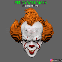 Small Penny Wise Mask - IT chapter Two 3D print model 3D Printing 261450