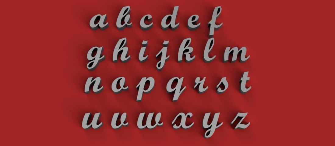 SCRIPTBOLD lowercase 3D letters STL file