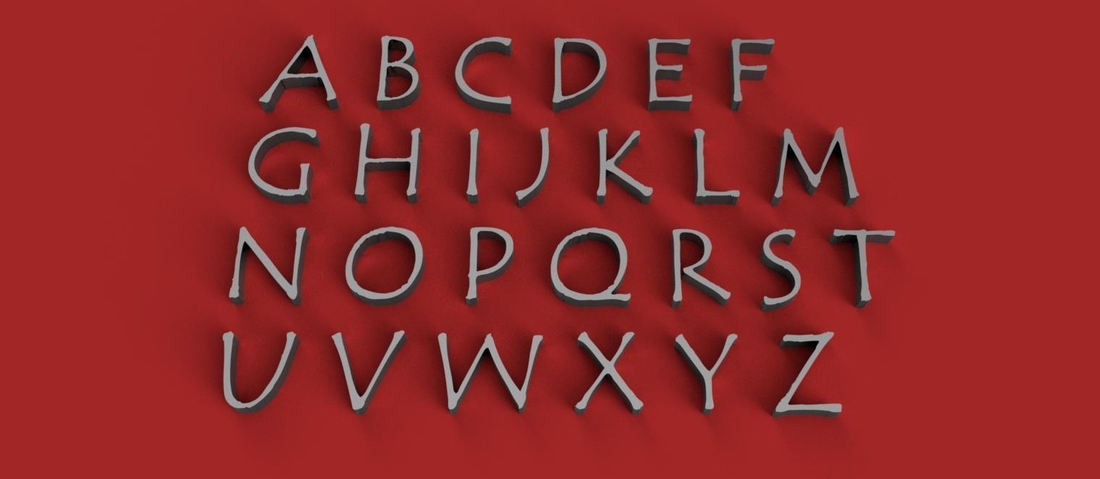 TEMPUS uppercase 3D letters STL file