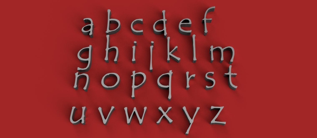 TEMPUS lowercase 3D letters STL file