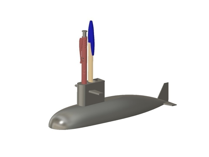 Desktop Floating Submarine pen holder 3D Print 261599