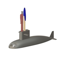 Small Desktop Floating Submarine pen holder 3D Printing 261599