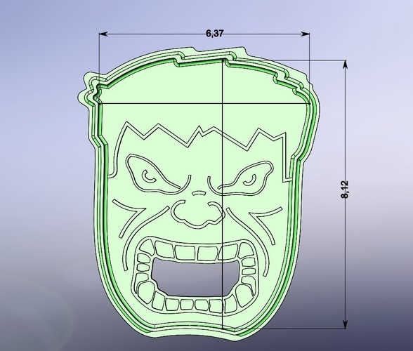 Cookie cutter Hulk-100  (Free) 3D Print 261695