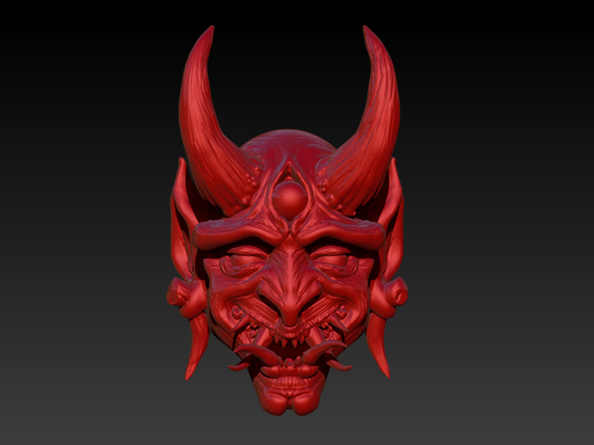 3D Printed Oni Mask V2 by ShinPaburo Pinshape
