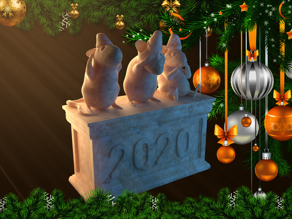 Three mouse souvenir 3D print model