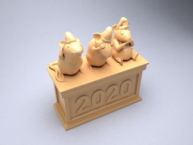 Three mouse souvenir 3D print model 3D Print 262083