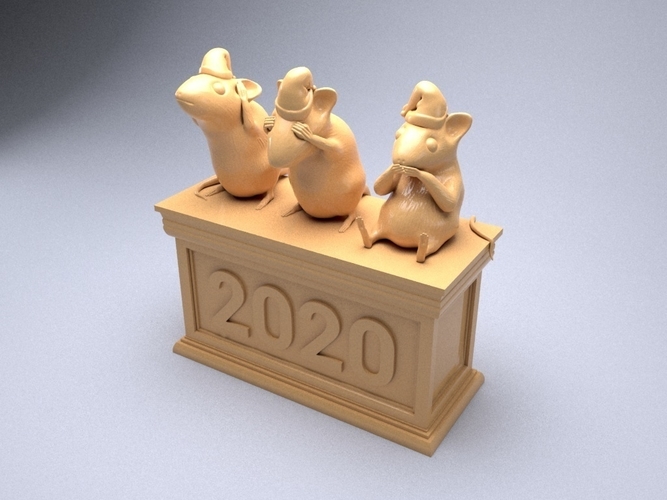 Three mouse souvenir 3D print model 3D Print 262084