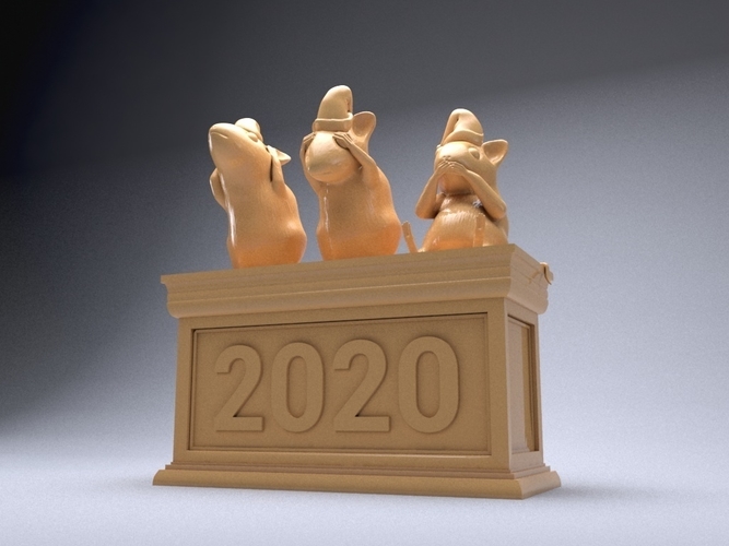 Three mouse souvenir 3D print model 3D Print 262085