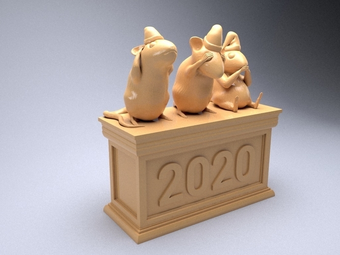 Three mouse souvenir 3D print model 3D Print 262086