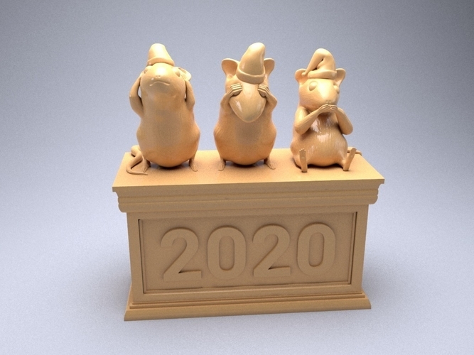 Three mouse souvenir 3D print model 3D Print 262087