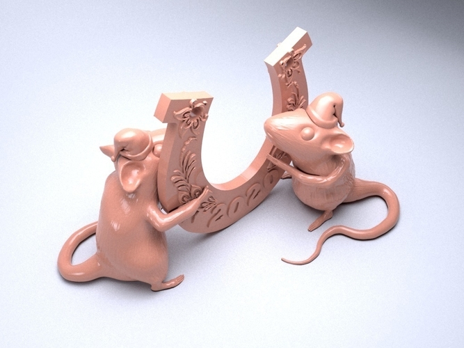 Mouse with a horseshoe 3D print model 3D Print 262088