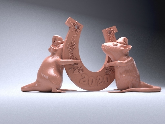 Mouse with a horseshoe 3D print model 3D Print 262089