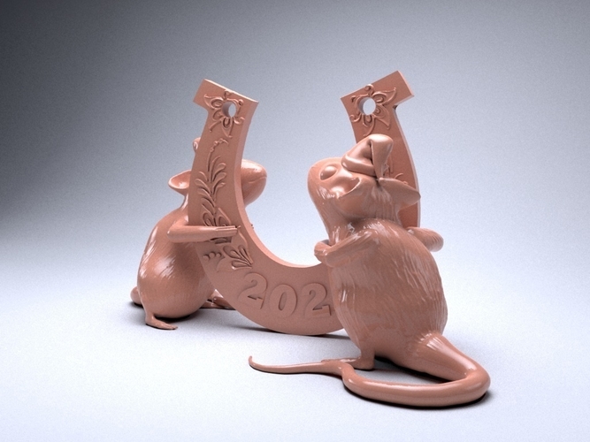 Mouse with a horseshoe 3D print model 3D Print 262090