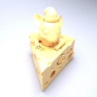 Mouse in cheese 3D print model - Thumbnail 4