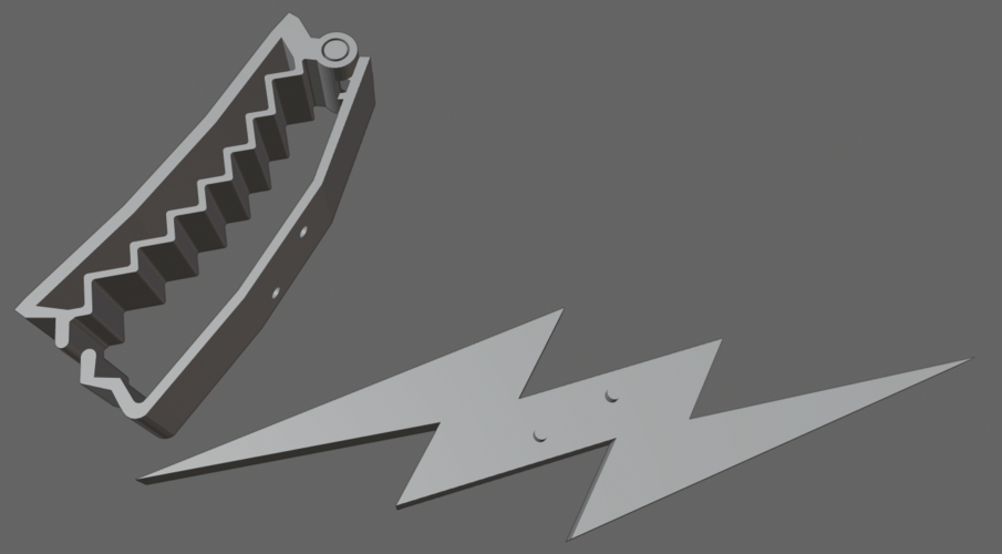 Nonlethal Lightning Bolt Hair Clip 3D Print 262169