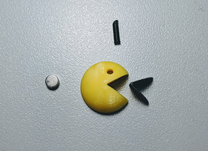 Tiny 3D Pacman Fridge Magnets 3D Print 263070