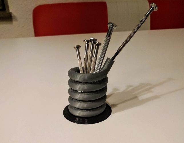 Pen or Tool Stand / Spring Design 3D Print 263096