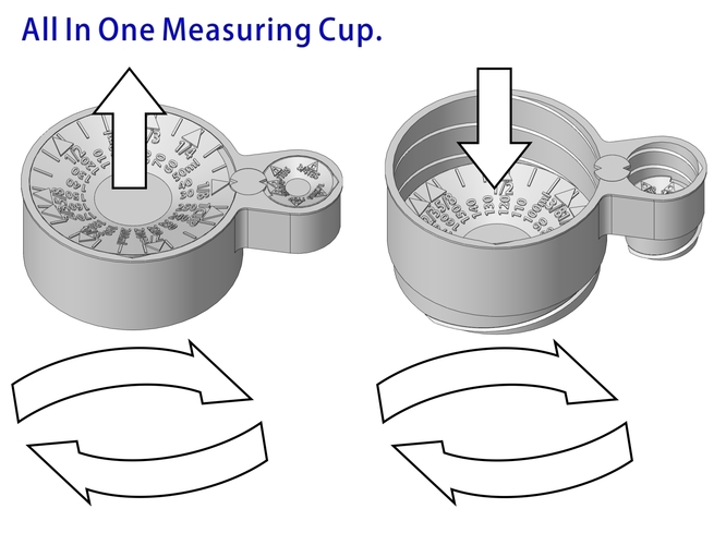  ALL IN ONE MEASURING CUP. 3D Print 263115