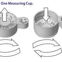 Small  ALL IN ONE MEASURING CUP. 3D Printing 263115
