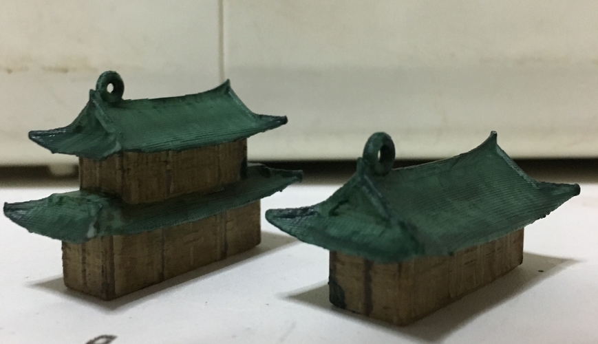 ​miniature oriental house ,2 type ​ ston tower 3D Print 263719