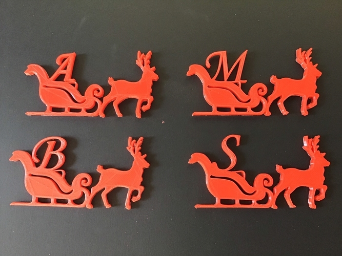 CHRISTMAS REINDEER 3D letters stl file