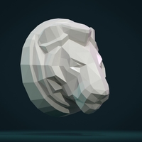 Lion Head low Poly - Thumbnail 2