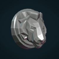 Lion Head low Poly - Thumbnail 4