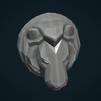 Lion Head low Poly - Thumbnail 5