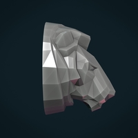Lion Head low Poly - Thumbnail 6