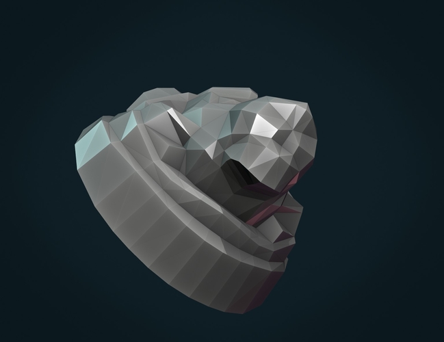 Lion Head low Poly 3D Print 264214