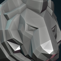 Lion Head low Poly - Thumbnail 9