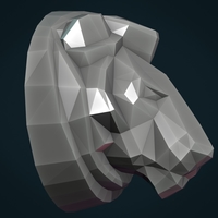 Lion Head low Poly - Thumbnail 10