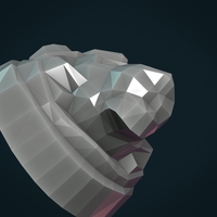 Lion Head low Poly - Thumbnail 12
