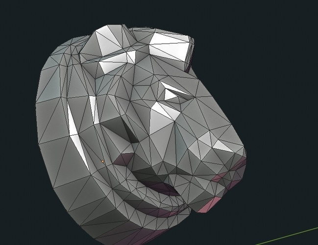 Lion Head low Poly 3D Print 264219