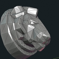 Lion Head low Poly - Thumbnail 13