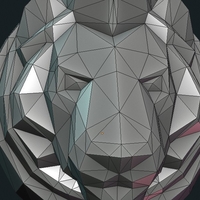 Lion Head low Poly - Thumbnail 14