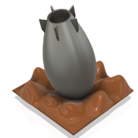 pot vase cup vessel Bomb v304 for 3d-print or cnc - Thumbnail 8