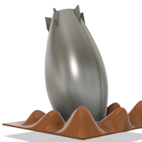 pot vase cup vessel Bomb v304 for 3d-print or cnc - Thumbnail 14